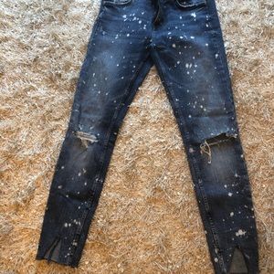 Zara distressed skinny jeans